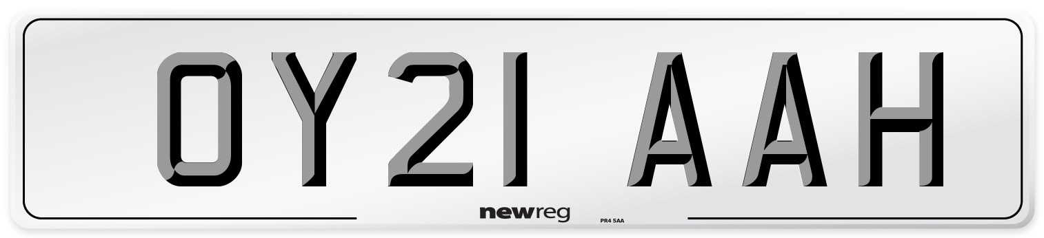 OY21 AAH Number Plate from New Reg